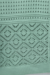Yuvarlak Yaka Ajurlu Düğmeli Triko Hırka  -Mint-Hırka-109-9210-R24
