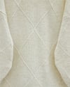 Yuvarlak Yaka Baklava Desen Yırtmaçlı Triko Kazak -Ekru-Kazak-295-4518-R07