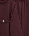 Yuvarlak Yaka Beli Kemerli Scuba Takım -Bordo-Takım-120-6363-R04