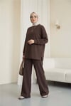 Yuvarlak Yaka Çimalı Oyşo İkili Takım -K. Kahve-Takım-436-10059-R54
