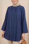Yuvarlak Yaka Düğmeli İspanyol Kol Siena Tunik -Laci-Tunik-120-1645-R03