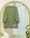 Yuvarlak Yaka Eteği Fiyonk Detaylı  Salaş Penye Tunik -Çağla Y.-Tunik-349-7095-R70
