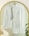Yuvarlak Yaka Fularlı Salaş Triko Tunik -Ekru-Kazak-109-9776-R07