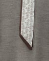 Yuvarlak Yaka Fularlı Salaş Triko Tunik  -Toprak-Kazak-109-9776-R55