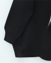 Yuvarlak Yaka Fularlı Salaş Triko Tunik    -Siyah-Kazak-109-9776-R01