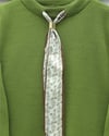 Yuvarlak Yaka Fularlı Salaş Triko Tunik  -F.Yeşili-Kazak-109-9776-R67