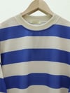 رقبة دائرية سميكة مخططة كبيرة الحجم - ساكس-Sweatshirt-349-6032-R10