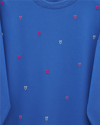 Yuvarlak Yaka Kalp Desenli Penye Tunik  -Mavi-Tunik-349-7090-R31