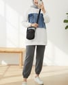Yuvarlak Yaka Önü Kot Cep Detaylı Sweat -Beyaz-Sweatshirt-362-4419-R02