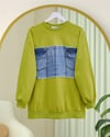 Yuvarlak Yaka Önü Kot Cep Detaylı Sweat -Yağ Yeşili-Sweatshirt-362-4419-R72