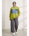 Yuvarlak Yaka Önü Kot Cep Detaylı Sweat -Yağ Yeşili-Sweatshirt-362-4419-R72