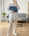 Yuvarlak Yaka Önü Kot Cep Detaylı Sweat -Açık Gri-Sweatshirt-362-4419-R41