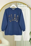 Yuvarlak Yaka Önü Nakışlı Sweat -Laci-Sweatshirt-362-4396-R03
