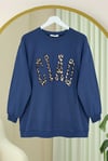 Yuvarlak Yaka Önü Nakışlı Sweat -Laci-Sweatshirt-362-4396-R03