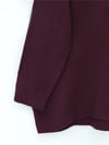 Yuvarlak Yaka Salaş Triko Kazak -Bordo-Kazak-109-0952-R04