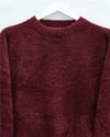 Yuvarlak Yaka Salaş Yumoş Triko  Kazak  -Bordo-Kazak-357-6222-R04