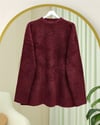 Yuvarlak Yaka Salaş Yumoş Triko  Kazak  -Bordo-Kazak-357-6222-R04