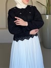 Yuvarlak Yaka Taşlı Astarlı Tunik -Siyah-Tunik-144-5002-R01