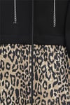 Zincir Detaylı Kapşonlu Leopar Desenli Scuba Takım  -Siyah-Takım-349-8039-R01