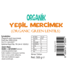 Organik Yeşil Mercimek- Muş (500 gr) Beyorganik(Pestisit ve Aflatoksin Analizli)