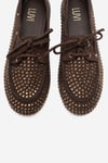 193-507-2-KAHVERENGI SUETANNEX Kahverengi Süet Taşlı Kadın Loafer Ayakkabı