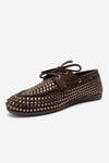 193-507-2-KAHVERENGI SUETANNEX Kahverengi Süet Taşlı Kadın Loafer Ayakkabı