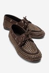193-507-2-KAHVERENGI SUETANNEX Kahverengi Süet Taşlı Kadın Loafer Ayakkabı