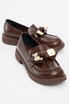 124-7172-11-KAHVE CILTARDEN Kahve Cilt Kadın Loafer