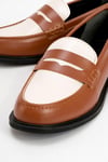 222-22024-3-TABA/KREMCHOOS Taba Krem Kadın Loafer Ayakkabı