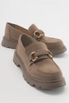 46-271-3-KOYU BEJ SUETFRAS Koyu Bej Süet Kadın Loafer