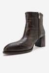 1-106K945-2-KAHVERENGI BASKILYNDA Kahverengi Baskı Kadın Kalın Topuklu Bot