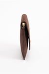 202-25-12-KAHVERENGI SUETMAORI Kahverengi Süet Kadın Clutch Çanta
