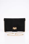 202-25-14-SIYAH SUETMAORI Siyah Süet Kadın Clutch Çanta
