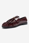1-386K017-3-BORDO KIRISIK RUGANMARSTON Bordo Kırışık Rugan Püsküllü Kadın Loafer Ayakkabı