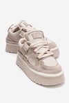 210-3001-2-BEJ SUETRAVEN Bej Süet Hakiki Deri Kadın Platform Sneaker