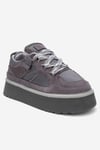 210-3001-1-GRI SUETRAVEN Gri Süet Hakiki Deri Kadın Platform Sneaker