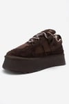 210-3001-5-KAHVERENGI SUETRAVEN Kahverengi Süet Hakiki Deri Kadın Platform Sneaker
