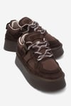 210-3001-5-KAHVERENGI SUETRAVEN Kahverengi Süet Hakiki Deri Kadın Platform Sneaker