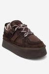 210-3001-5-KAHVERENGI SUETRAVEN Kahverengi Süet Hakiki Deri Kadın Platform Sneaker