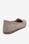 63-F02-43F02 Bej Süet Hakiki Deri Kadın Loafer Ayakkabı
