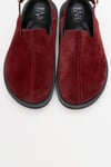 222-24049-7-BORDO SUETLABY Bordo Süet Hakiki Deri Kadın Sandalet