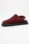 222-24049-7-BORDO SUETLABY Bordo Süet Hakiki Deri Kadın Sandalet