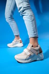 98-62169-2-BEJ/ROSEBERGE Bej Rose Kadın Cırtlı Dolgu Taban Spor Sneakers