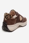 98-83154-3-KAHVERENGI SUETBIELLA Kahverengi Süet Desenli Kadın Sneaker