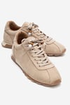 210-45129-1-BEJ SUETBREA Bej Süet Hakiki Deri Boncuklu Kadın Günlük Sneaker