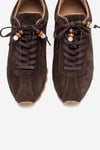 210-45129-3-KAHVERENGI SUETBREA Kahverengi Süet Hakiki Deri Boncuklu Kadın Günlük Sneaker