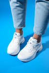 98-30162-4-BEYAZ/GRICROWN Beyaz Gri Bağcıklı Kadın Kalın Taban Spor Sneakers