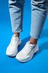 98-30164-3-BEYAZOUDE Beyaz Kadın Fermuarlı Kalın Taban Spor Sneakers