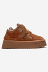 210-3001-3-TABA SUETRAVEN Taba Süet Hakiki Deri Kadın Platform Sneaker