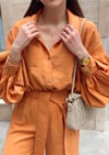  MANGO TUNİĞİ KISA ÖNDEN ÇITÇITLI BELİ LASTİKLİ KUS GÖZ 